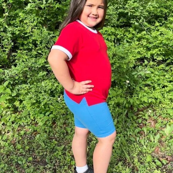 LuLaRoe Size 12 Kids Parker Tee • Solid Red w/White Trim • Americana Collection - Picture 12 of 13